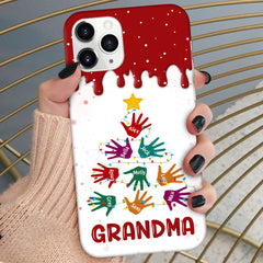 Grandma Nana Mom Handprint Christmas Tree Personalized Phone case NVL30OCT23TT1