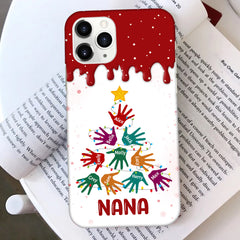 Grandma Nana Mom Handprint Christmas Tree Personalized Phone case NVL30OCT23TT1