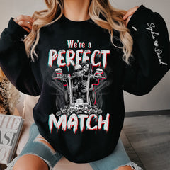 Personalized Skeleton Couple We're A Perfect Match Sweatshirt