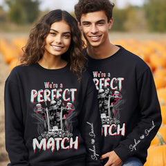 Personalized Skeleton Couple We're A Perfect Match Sweatshirt