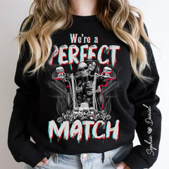 Personalized Skeleton Couple We're A Perfect Match Sweatshirt