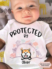 Protected By Dog Personalized Custom Baby Onesies