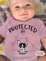 Protected By Dog Personalized Custom Baby Onesies