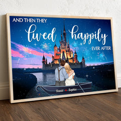 Dreaming Couple Happily Ever After - Personalized Canvas Poster - Anniversary, Valentine's Day Gifts For Couple