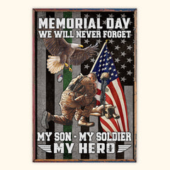 Veteran Custom Poster Memorial Day We Will Never Forget Personalized Gift