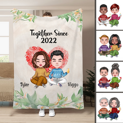 Couple - Together Since Husband And Wife - Personalized Blanket